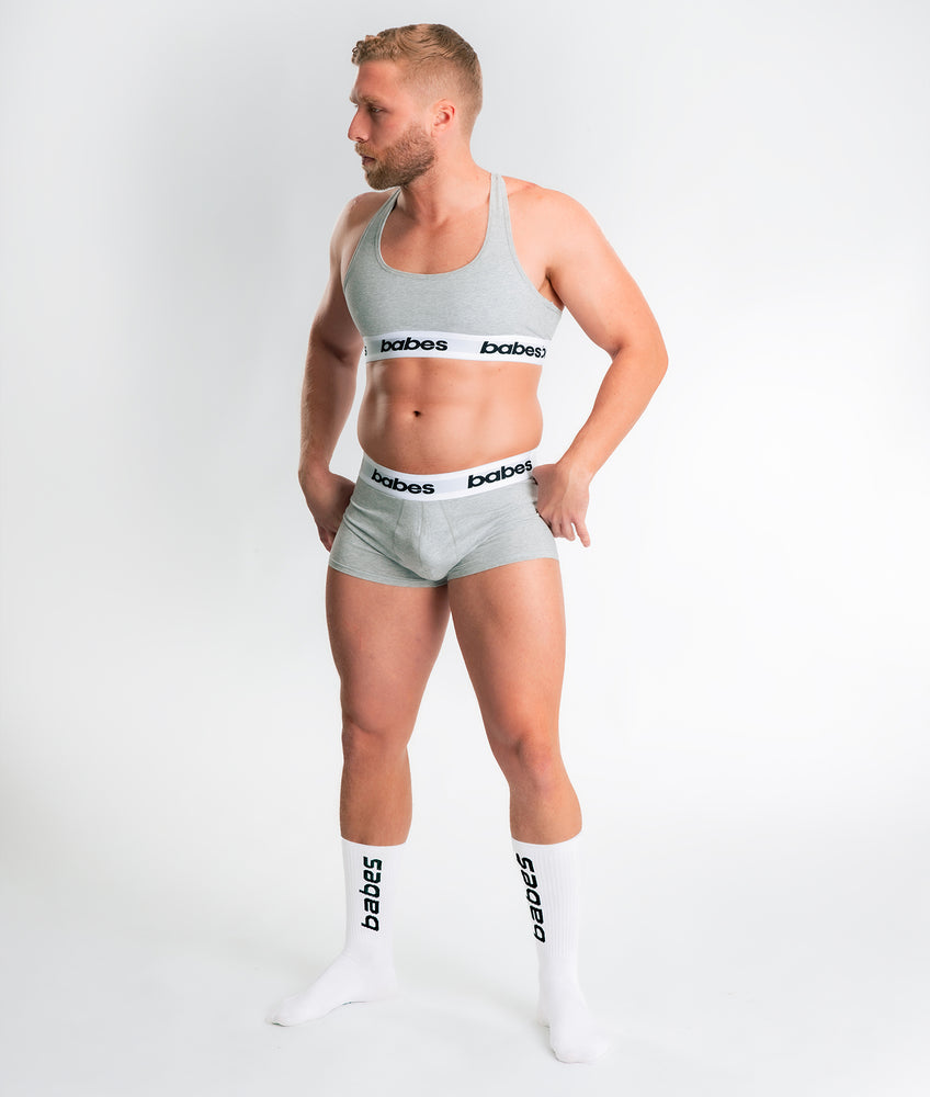 BABES GREY SPORTS BRA